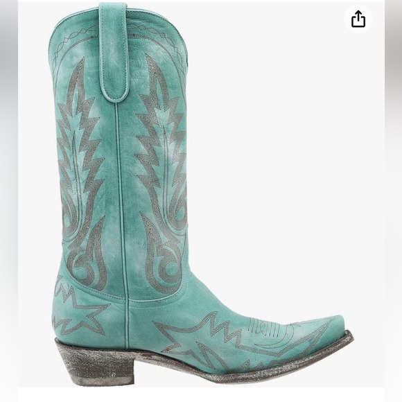Old Gringo Cowboy boots in Aqua w contrast stitching boho cowgirl RTL $495 8 NIB - Picture 4 of 11
